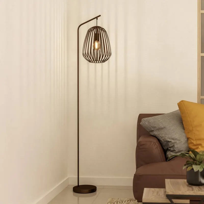Lampa podłogowa Espinal, szczotkowany brąz, wysokość 170 cm, metal E27
