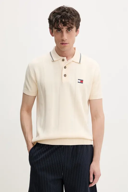 Tommy Jeans polo swetrowe męskie bawełniane