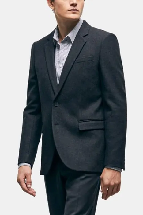 The Kooples Jacket Only Herringbone Pattern Dark Grey Maat: 44 | Blazers Outlet | Heren | Zwart