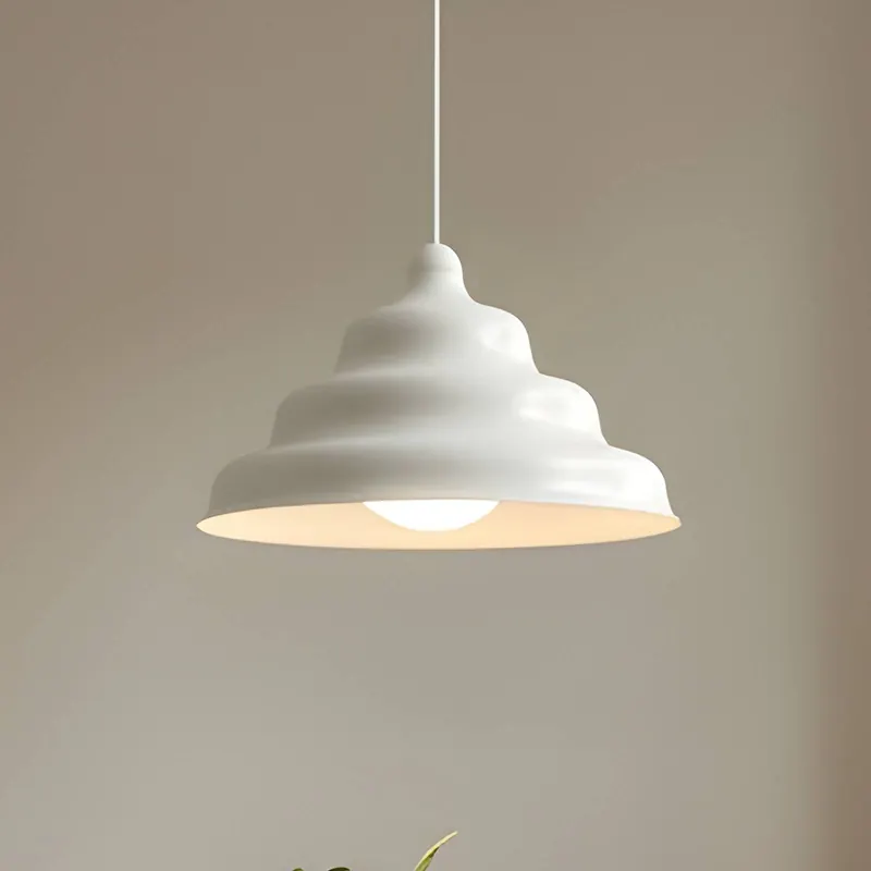 Żyrandol Fala, biała, Ø 23 cm, szkło