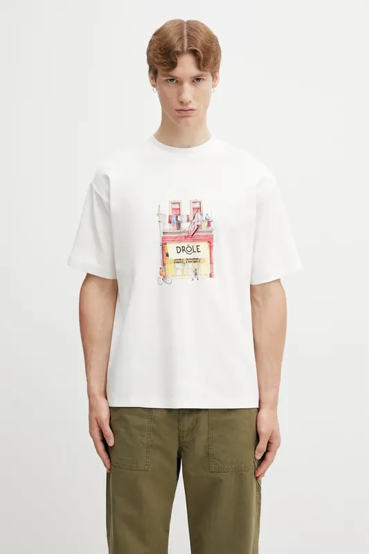 Drôle de Monsieur t-shirt męski bawełniany Drôle Café