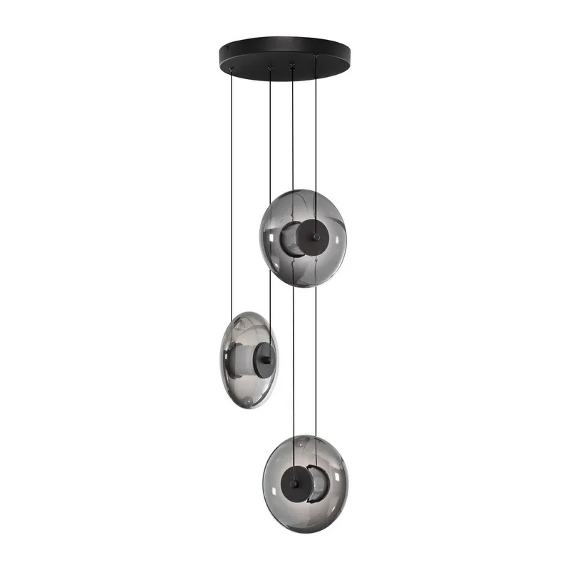 Szklana lampa wisząca LED ze ściemniaczem w kolorze matowej czerni ø 35 cm Ballet – Nova Luce
