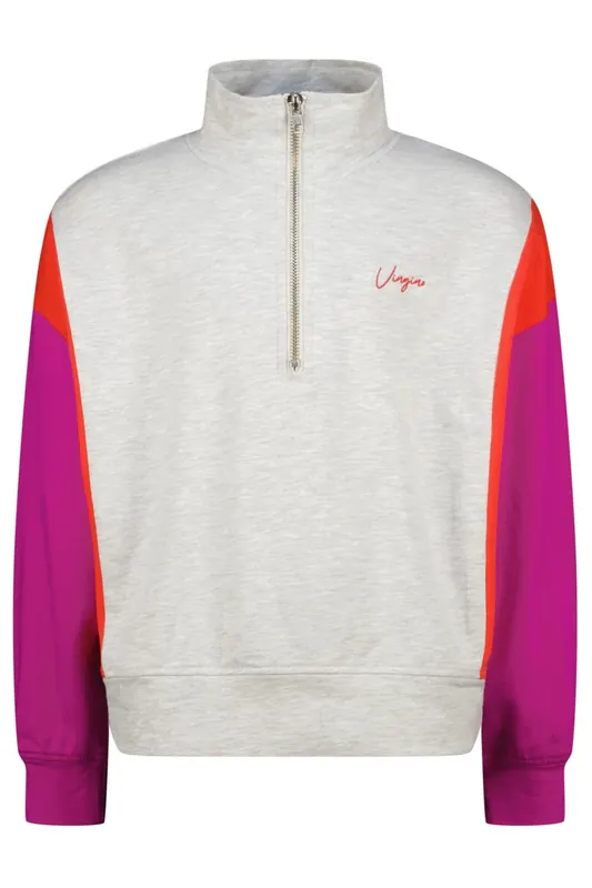 Vingino Girls Nilone Sweater Light Grey Melee Maat: 14 | Truien Outlet | kids | Grijs