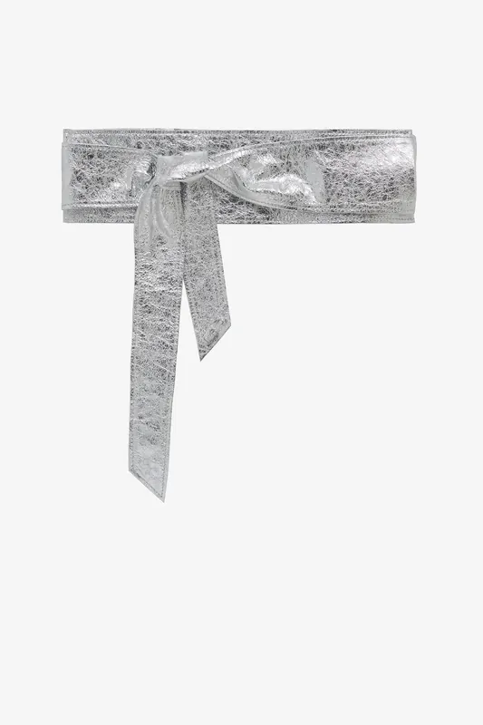 IRO Paris Nera Silver Obi Belt Silver Maat: 80 | Riemen Outlet | Dames | Zilver