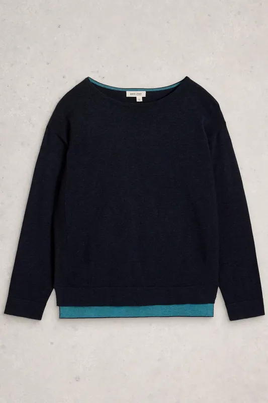 White Stuff Ophia Jumper Dark Navy Maat: 6 | Sweaters Outlet | Dames | Blauw