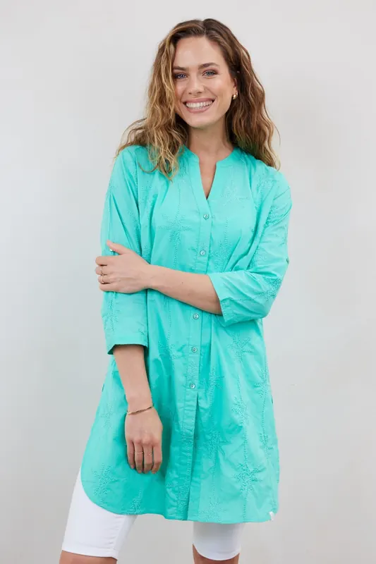 DIDI Tunic Palm In Electric Green Maat: 40 | Longsleeves Outlet | Dames | Blauw
