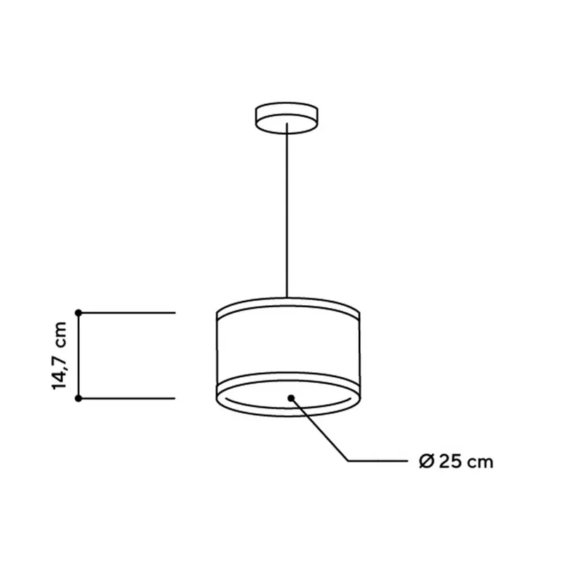 ALMUT 2610 żyrandol Ø 25cm, siano