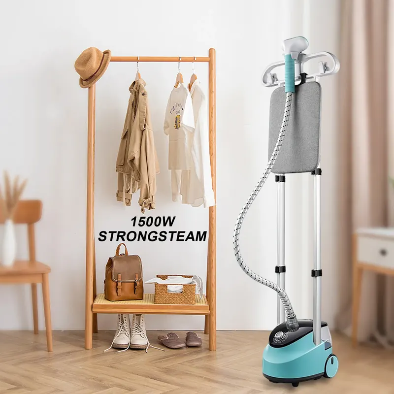 Parownica do ubrań z podwójną grzałką 2000W, żelazko stojące 2w1, 11-stopniowa regulacja pary, zbiornik 1.5L, 98 ℃   Maszyna do prasowania i suszenia ubrań z funkcją wysokiej temperatury do usuwania