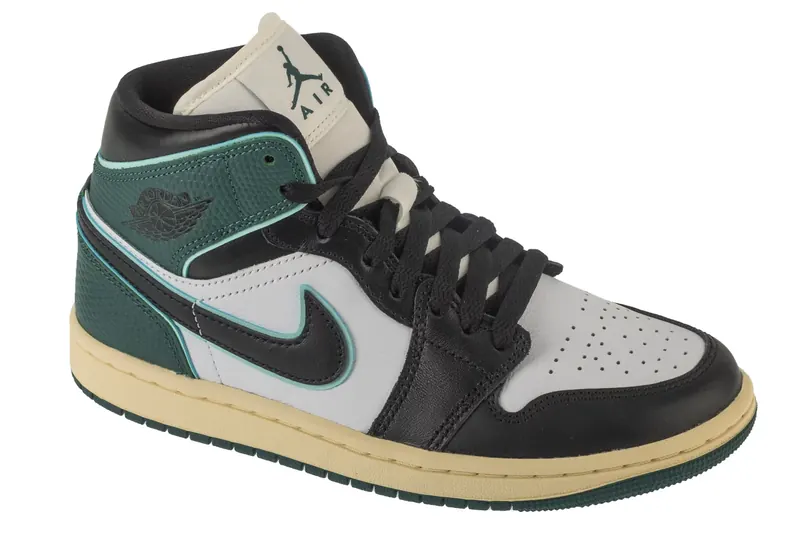 Air Jordan 1 Mid SE FQ7818-100, Damskie, Białe, buty sneakers, skóra licowa, rozmiar: 36,5