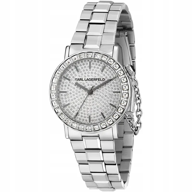 Zegarek Damski Karl Lagerfeld R0553100506 Cyrkonie srebrny