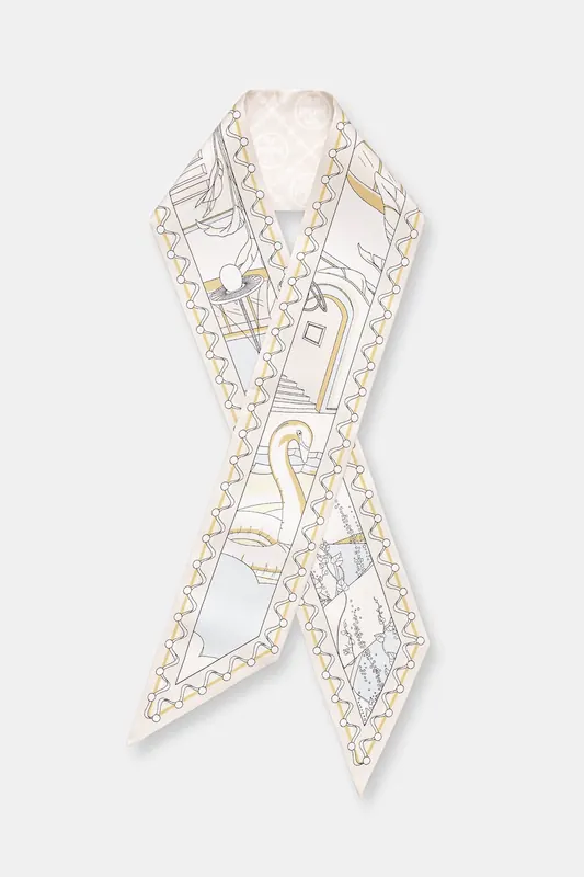 Tory Burch apaszka jedwabna Ribbon