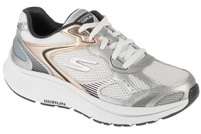 Skechers Go Run Consistent 2.0 - Volt 128633-WSBK, Damskie, Białe, buty do biegania, przewiewna siateczka, rozmiar: 37,5