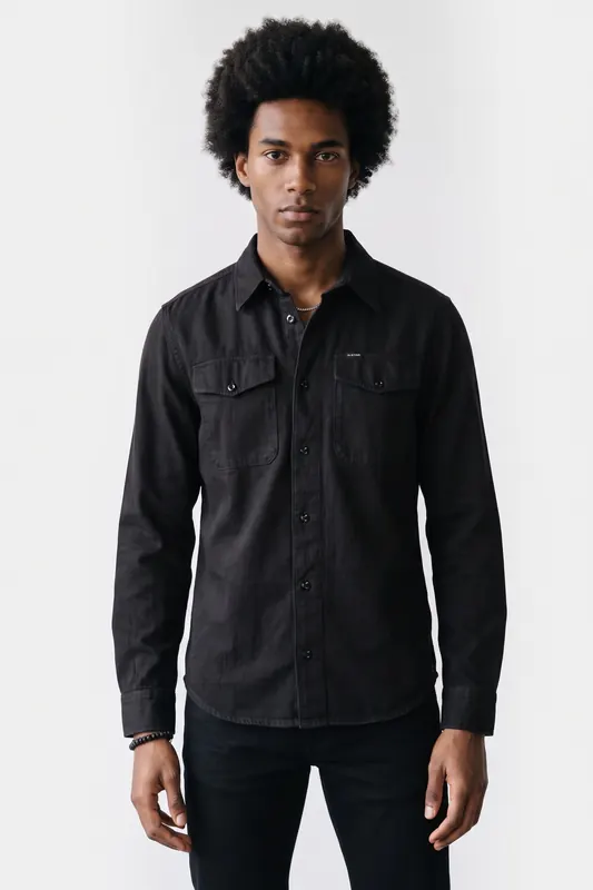G-Star Marine Slim Shirt Black Maat: M | Casual Overhemden Outlet | Heren | Zwart