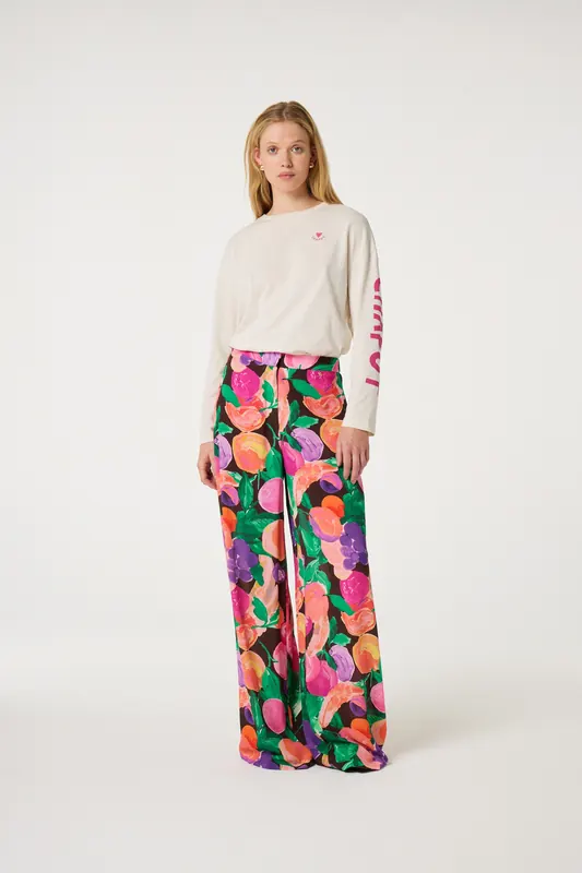 Fabienne Chapot Palace Trousers Razzy Pink/green App Maat: 34 | Pantalons Outlet | Dames | Roze