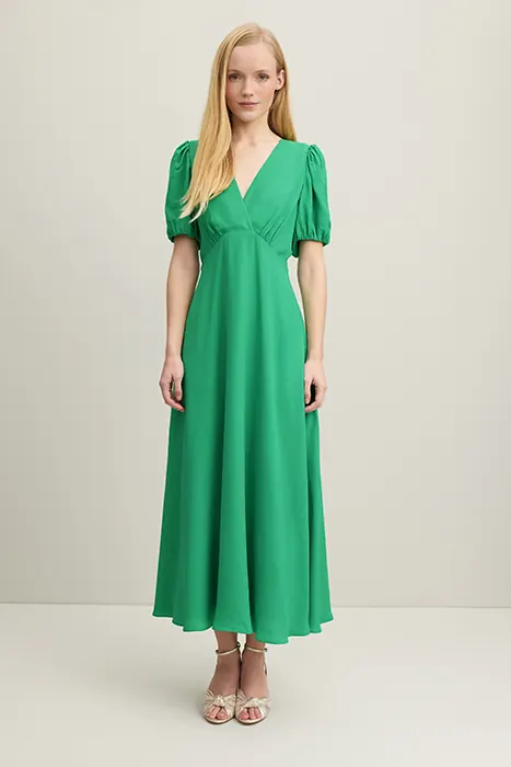 LK Bennett Hermia V Midi Dress Green Maat: 14 | Midi Jurken Outlet | Dames | Groen