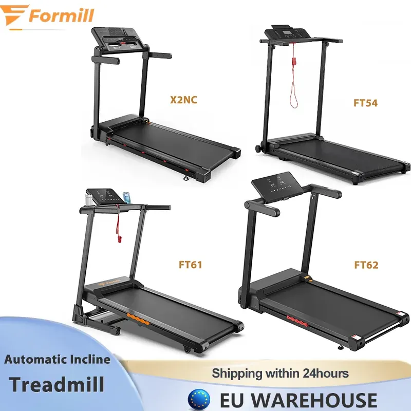 Formill X2NC/FT54/FT61/FT62 Automatyczna bieżnia z regulacją nachylenia do ćwiczeń w domu – Magazyn UE | 3 Style | Składany, z regulacją nachylenia i poręczą | Niski poziom hałasu i amortyzacja
