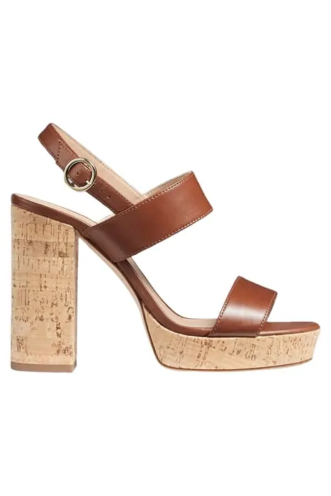 LK Bennett Fs Misty Double Strap Tan Maat: 41 | Sandalen Outlet | Dames | Bruin