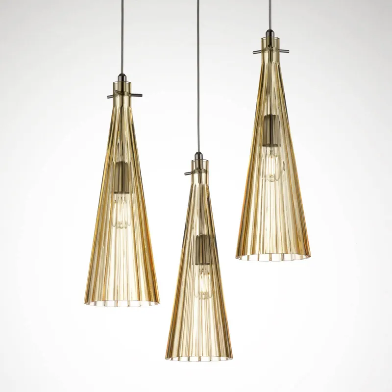 Lampa wisząca Costa Rica, 3-punktowa, bursztynowa
