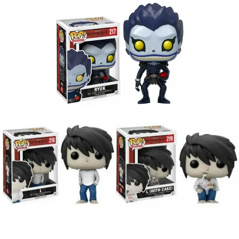 Funko POP Animation Death Note L z Tortem 219 # 218 # RYUK 217 # Figurki akcji z PVC, kolekcjonerskie lalki winylowe, zabawki filmowe dla fanów