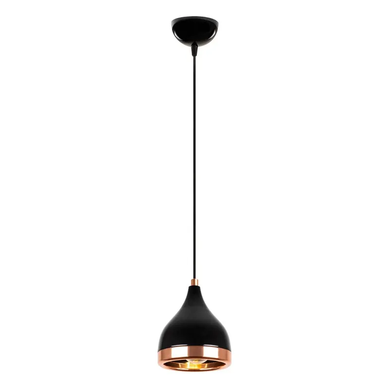 Czarna/w kolorze miedzi lampa wisząca ø 14 cm Yildo – Opviq lights