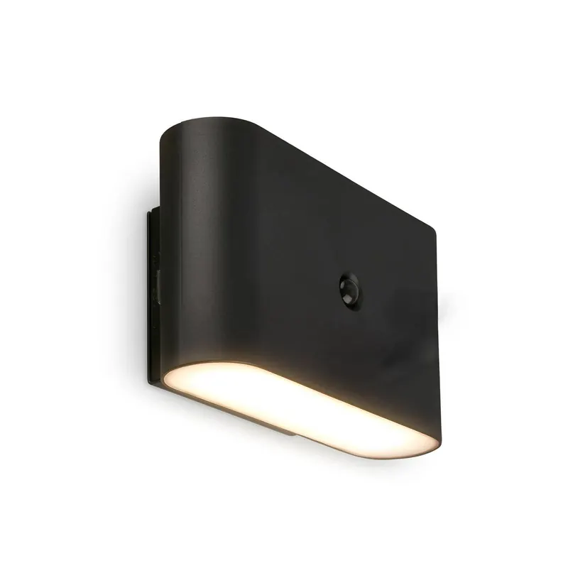 Kinkiet LED z akumulatorem Chat, czarny, 16 cm, tworzywo sztuczne, czujnik