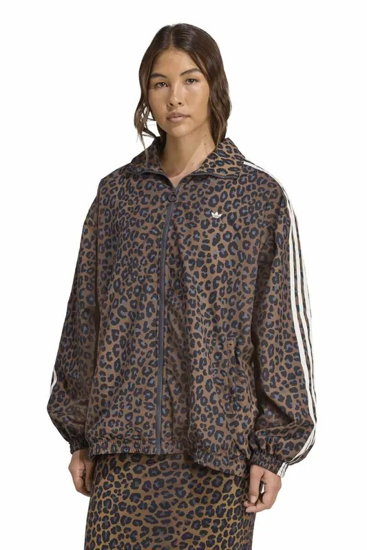 Adidas Originals Leopard Firebird Oversized Tracktop Multicolor Maat: M | Lichte Jassen Outlet | Dames | Bruin
