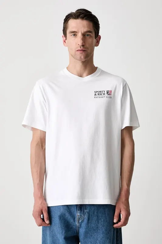Sporty & Rich  Promo T-shirt bawełniany