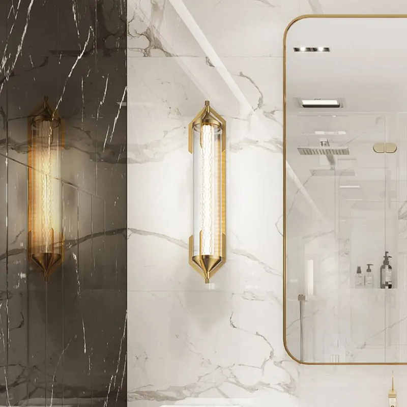 Kinkiet LED ESPADA złoty szczotkowany Szerokość 70 cm Metal IP44
