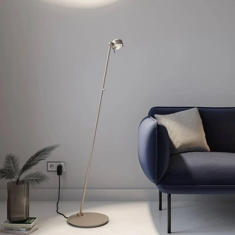 Puk Mini Floor Mini Single LED matowa/przezroczysta, nikiel