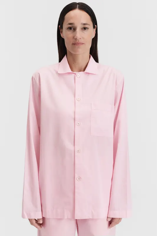 Tekla Unisex Poplin, Pyjamas Shirt Soft Pink Maat: M | Overhemden Outlet | Unisex | Roze