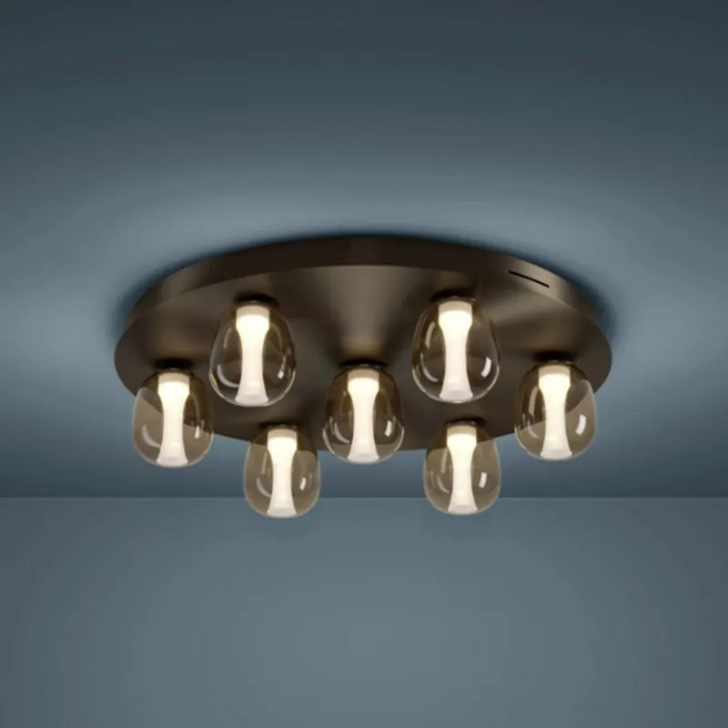 Lampa sufitowa LED „Stars of Light” FERRO 56 cm, 7 ramion, brązowo-brązowa