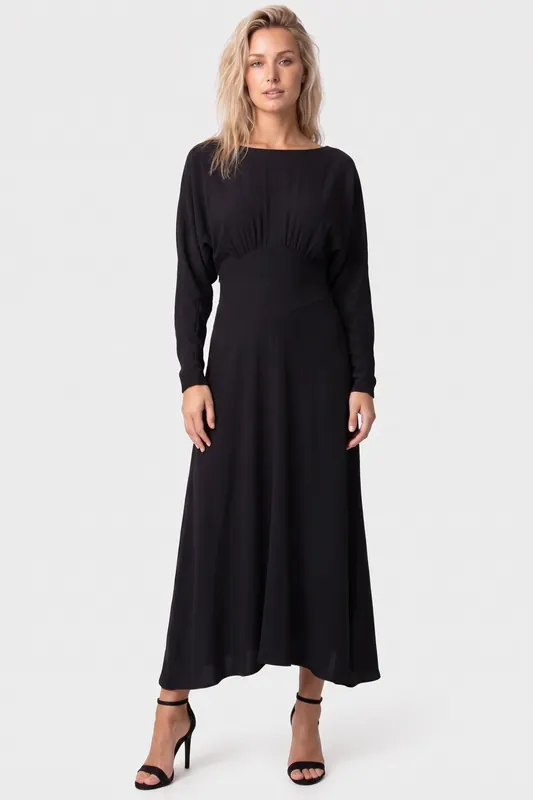& Other Stories St Effie Dress Black Maat: XS | Midi Jurken Outlet | Dames | Zwart