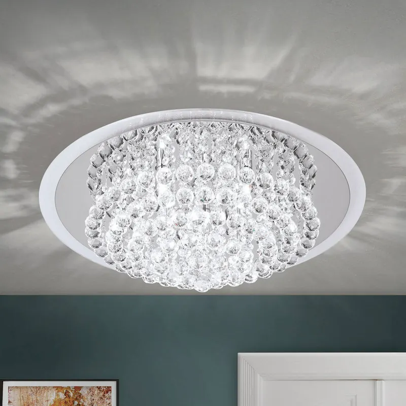 Lampa sufitowa CAROL z ozdobami, chromowy