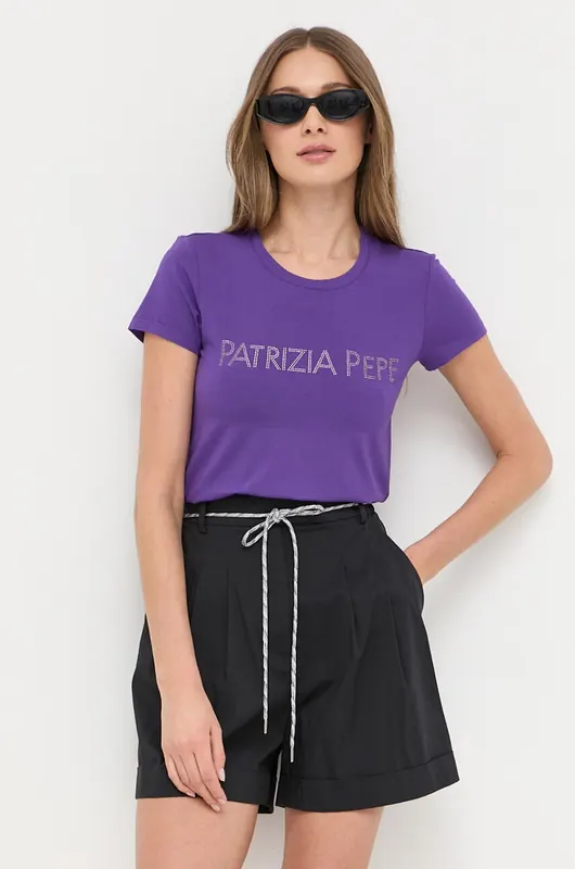 Patrizia Pepe T-shirt damski z wiskozą