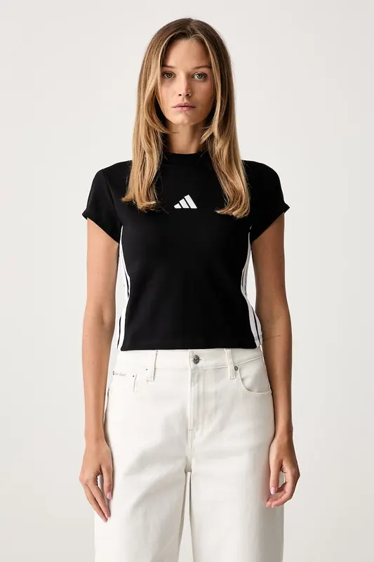 adidas T-shirt damski bawełniany z elastanem Essentials