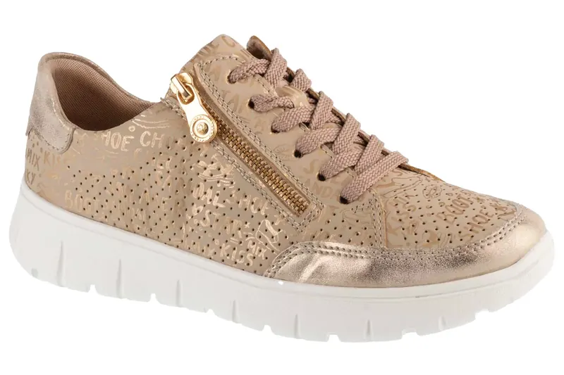 Rieker Sneakers N1316-90, Damskie, Beżowe, buty sneakers, skóra licowa, rozmiar: 38