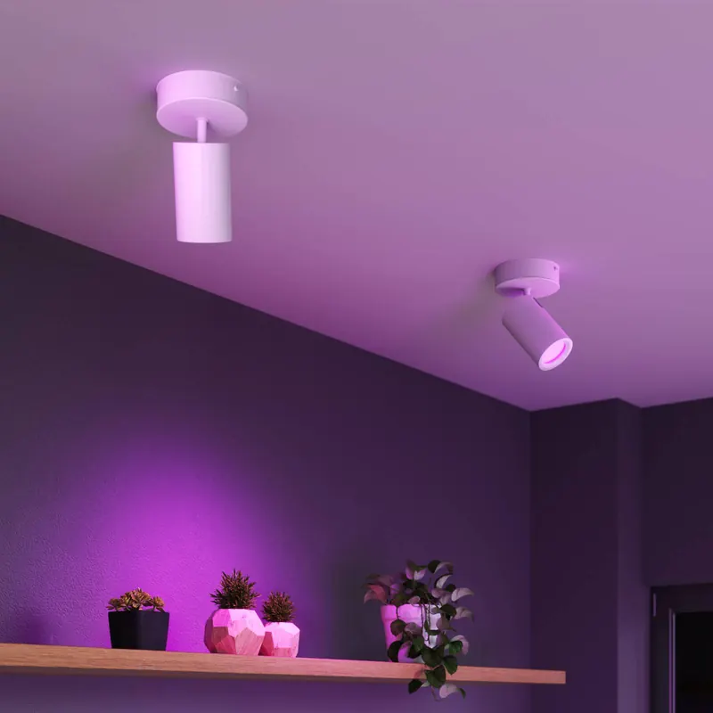 Calex Smart Spot sufitowy, biały, Ø 10 cm, 1-punktowy, GU10-LED RGBW