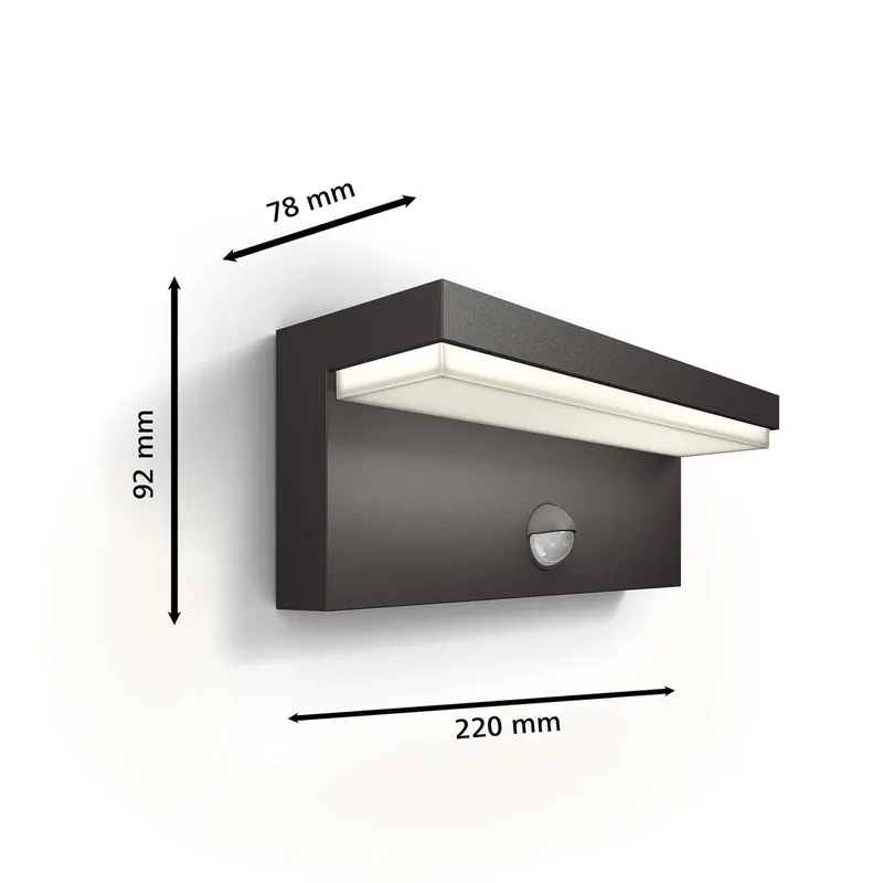 Philips LED kinkiet zewnętrzny Bustan UE, czujnik, 4000 K