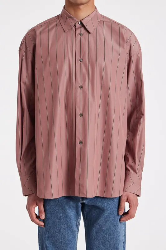 Paul Smith Mens S/c Oversized Shirt Bubblegum/rasp Maat: 16.5 | Longsleeves Outlet | Heren | Roze