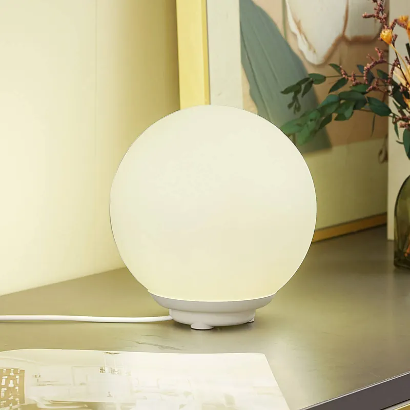 Lindby Smart lampa stołowa LED Cosmia, biały, szkło, Tuya