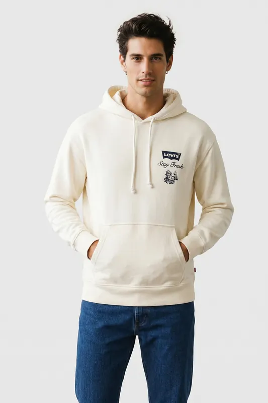 Levi's Relaxed Graphic Hoodie Maat: XL | Hoodies Outlet | Heren | Beige