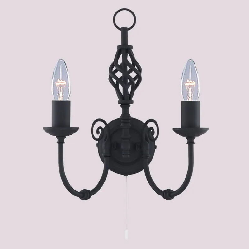 Czarna lampa ścienna ZANZIBAR