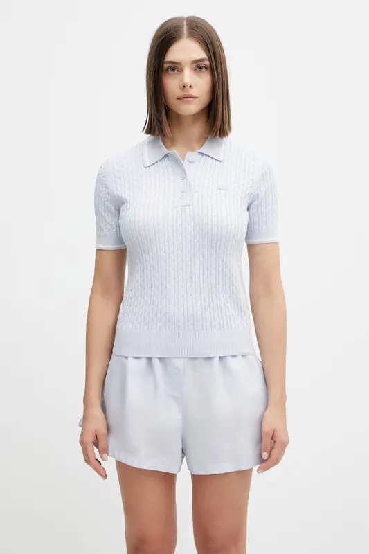 Lacoste polo swetrowe z bawełną damskie