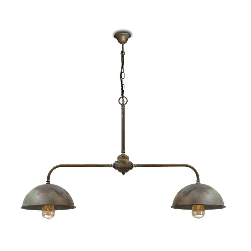 Lampa wisząca Circle w mosiądzu antyk, 2-punktowa