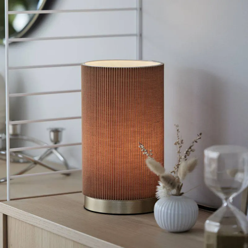 Lampa stołowa PR Home Dora, brązowa, wysokość 25 cm