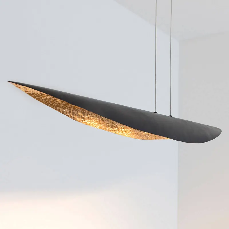 Lampa wisząca LED Chiasso, czarno-brązowo-złota