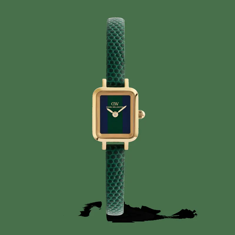 Daniel Wellington DW Watch Quadro Mini Green Lizard Warwick Gold 15mm