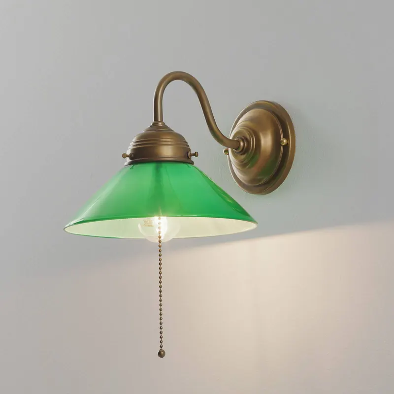Lampa ścienna KONRAD z zielonym kloszem