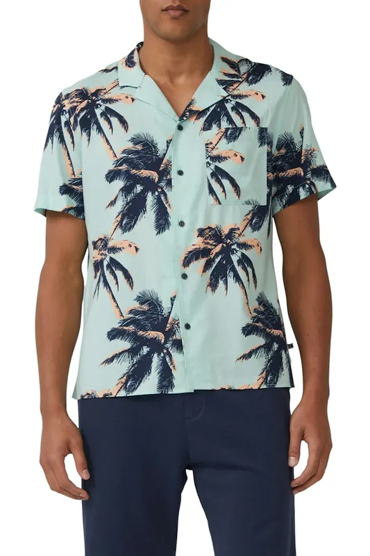 s.Oliver Shirts Soft Sage Maat: XXL | Casual Overhemden Outlet | Heren | Blauw