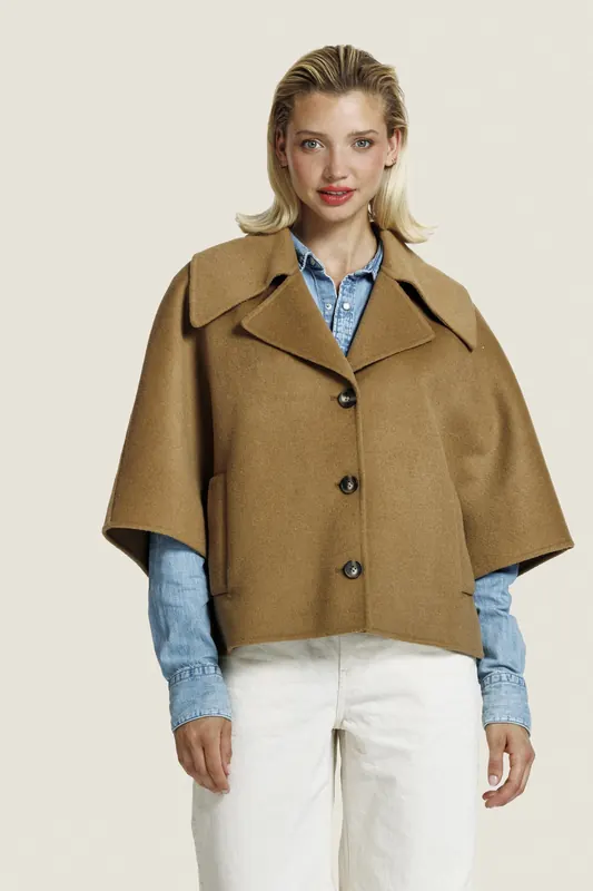 ALTER EGO Lodé Wool Jacket Tabacco Maat: L | Poncho's Outlet | Dames | Bruin